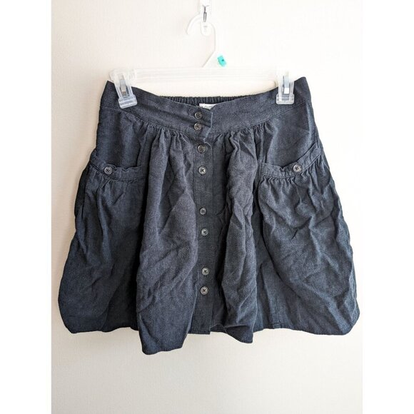 Urban Outfitters Linen Blend Button Front Pocket Mini Skirt Medium - Picture 3 of 9